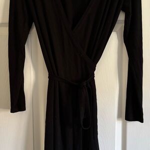 Black Boden Midi Wrap Dress- 12P